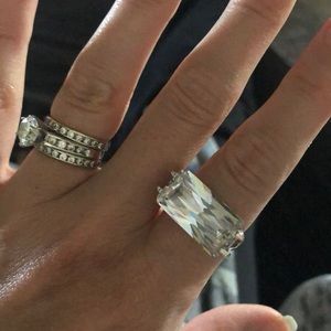 Cubic zirconia and silver ring